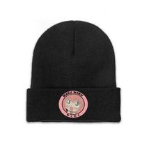 Anya Waku Waku Spy x Family Knitted Caps Women's Unisex's Skullies Beanies Autumn Winter Hat Polyester  Crochet Melon Cap One Size