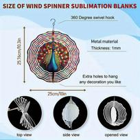 2D Metal Peacock Wind Spinner Vibrant Outdoor Garden Decor with Red Blue Golden Feathers Thanksgiving Christmas Hanging Ornament