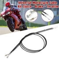 Universal Black Motorcycle Cable Set, Clutch, Brake, Throttle