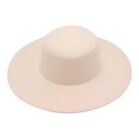 Winter Flat Top Woolen Hat Jazz Hat One Size smėlis