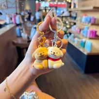 2Pcs/set Cute Puppy Magnetic Attraction Couple Backpack Pendant Keychain Creative Romantic Couple Embrace Pendant Cute Gift Couple Friend Gift