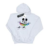 Disney Mens Mickey Mouse Rainbow Chain Hoodie M balta