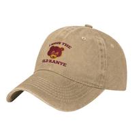 I Miss The Old Kanye Men Baseball Cap College Dropout Bear Distressed Washed Caps Hat Vintage Outdoor Running Golf Snapback Hat Adjustable chaki