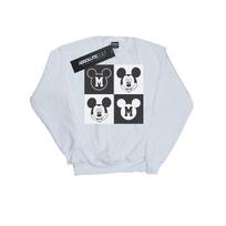 Disney Womens/Ladies Mickey Mouse Smiling Squares Sweatshirt M balta