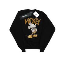 Disney Mens Mickey Mouse Gold Statue Sweatshirt M juoda