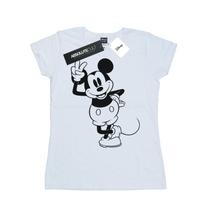 Disney Womens/Ladies Mickey Mouse Peace Hand Cotton T-Shirt L balta