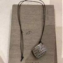 Wax rope hollow bag pendant necklace personality exaggerated collarbone chain simple cold wind temperament jewelry