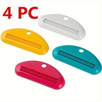 4pcs Plastic Easy Squeeze Manual Toothpaste Dispenser, Lightweight, No Power Needed, Ideal for Bathroom Organization 4 PCs