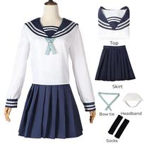 Anime Amanai Riko Cosplay Sailor JK Suit Dress Outfit Uniform Sets Halloween Women Girls Costume S