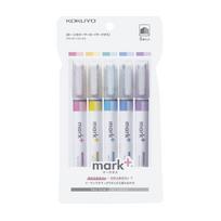 Kokuyo Highlighter, Dual-Color Marker, Mark+ 5-Pack Set, PM-MT100-5S white