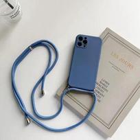 Krepšys su dirželiu per petį ir kaklą Samsung Galaxy S24fe S23fe S21FE S20FE, silikoninis, minkštas TPU, su virvele, galinis dangtelis For Galaxy S24 FE&Case & Strap tamsiai mėlyna spalva