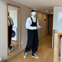 Cool Salt Overalls, Light Pants, Men's Hong Kong-style Tooling, Wide-leg Jumpsuits, High Street Ins Tide M juoda