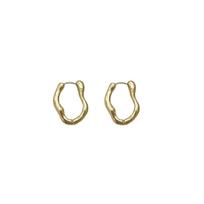 Female Oval Retro Hong Kong Style Earrings auksas
