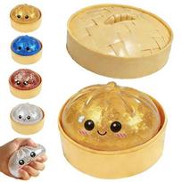 Vibrant Multi-Colored Glitter Realistic Dumpling Squishy Toy – Slow Rising Soft Pinch Decompression Anxiety Relief Sensory Squeeze Ball