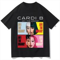 2026 Am I The Drama? Cardi B graphic Men's T-Shirt Unisex O-Neck 100%Cotton Short Sleeve Y2k Oversized Fashion Tee Fans Gifts S įvairiaspalvis
