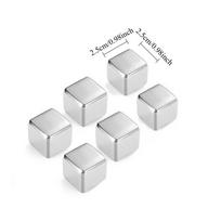 Wine Cooling Cube Chilling Rock 6pcs Whiskey Stone Reusable Stainless Steel Ice Cube Set Bar Chilling Stones for Whiskey Wine