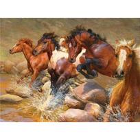 5D Deimantinis tapymas Arklio pilnas apvalus gręžimas Siuvinėjimas kryželiu 20X30CM brown