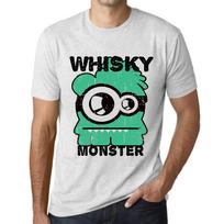 Vyriški vintažiniai marškinėliai su grafiniu piešiniu, marškinėliai, Whisky Monster, vintažinė balta XS baltos spalvos nuo blyksnio