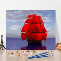 „Pasidaryk pats“ tapyba skaičiais Namų dekoravimas Drobė Skaičiai Aliejinė tapyba Skaitmeninė aliejinė tapyba Rankomis tapyta 40x50cm no frame red