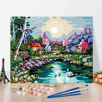 Skaitmeninė aliejinė tapyba Skaičiai Aliejinės tapybos drobė Skaičiai Tapyba PASIDARYK pats Tapyba pagal skaičius Rankų darbo 40x50cm no frame gray