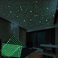 211/202 vnt. 3D Star Dot Šviečiantys sienų lipdukai Namų dekoro lipdukai, vaikų kambarys Stars black