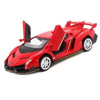 1 :32 Lamborghini Poison Alloy Car Model Sound And Light Pull Back Toy Car Decoration Simulation Metal Car Model Collection Gift raudona