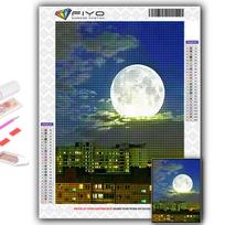 Full 5D Diy Diamond Painting Moon Art 5D Diamond Painting Full Round 20X30CM gray