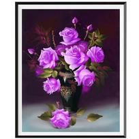 5D Diy Diamond Painting Vase Handmade Gifts Imitation Cross Stitch Kit Home Decoration Crafts Diamond Embroidery 40x46cm purple