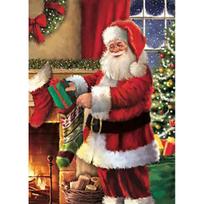 DIY Santa Claus 5D Diamond Painting Full Round Drill Cartoon Diamond Embroidery Christmas Gift Cross Stitch Wall Art Home Decor Full Round 20x30CM beige