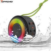 TOPROAD vandeniui atsparūs nešiojamieji mini Bluetooth garsiakalbiai IP65 lauko belaidžiai stereo žemųjų dažnių kolonėlė Dviračio garsiakalbis su garsaus garso palaikymo LED RGB lemputėmis juoda