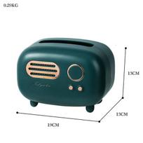 Retro Radio Model Tissue Box Desktop Paper Holder Vintage Dispenser Storage Napkin Case Organizer Ornament Wet Wipes Decoration gray