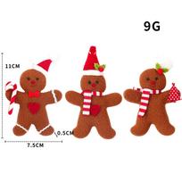 3pcs/set Christmas Decoration Gingerbread Doll Pendant Christmas Tree Hanging Ornaments for Home New Year Gift 3pcs/women brown