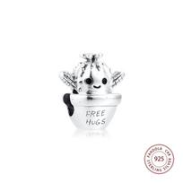 Fits Europe Bracelet 925 Sterling Silver Free Hugs Cactus Charms Beads Women DIY Jewelry Making Charmsy Wholesale