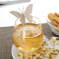 Nauji „Butterfly“ arbatos maišeliai, sieteliai, silikoniniai arbatiniai šaukšteliai, filtras, silicio dioksidas Mieli arbatos maišeliai arbatai ir kavai beige