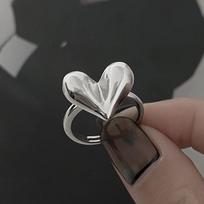Foxanry LOVE Heart sužadėtuvių žiedai moterims Poros Korėjietiškos mielos klasikinės nuotakos papuošalų aksesuarai dovanos as Shown sidabras