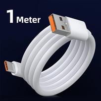 Fonken 10A Type C USB kabelis 120W itin greito įkrovimo laidas skirtas Huawei Mate 40 Xiaomi Samsung Honor 50 Quick Charge USB C kabeliai Duomenų laidas 1M balta