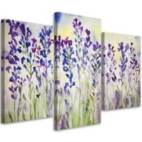 Trijų dalių paveikslas ant drobės Field Flowers Violet 60x40 violetinė