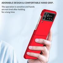 Anti -Fingerprint Plain Folding Slim Case For Samsung Galaxy Z Flip 4 5g Flip4 Flip3 Flip 3 Zflip4 Shockproof Fashion Cover for Z Flip SM-F700 raudona