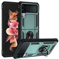 Apsauginis telefono dėklas, skirtas „Samsung Galaxy Z Flip 3 5g“, prabangus TPU magnetinis metalinis žiedinis laikiklis, atsparus smūgiams, „Armor Z Flip 4 5g“ dėklai For Galaxy Z Flip 4 žalia
