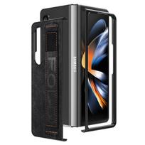 Atsparus smūgiams apyrankės odinis dėklas, skirtas Samsung Galaxy Z Fold 4 5g Fold4 Fold3 Fold 3 Zfold4 Mobiliųjų telefonų priedų dėklai for Samsung Z Fold 4 juoda