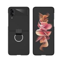 Nešiojami pirštų žiedo kompiuterio dėklai, skirti Samsung Galaxy Z Flip 4 5g Flip4 Flip3 Flip 3 apsauga nuo kritimo sulankstomas dangtelis, skirtas Samsung Flip4 for Samsung Z Flip 3 juoda