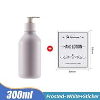 300/500ml Šampūno Muilo Buteliukas su Bambukiniu Dozatoriumi Virtuvės Pildomas Skysto Muilo Dozatorius Rankų Muilo Losjono Indelis su Lipdukais frosted-white-300ml2 black