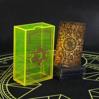 Hexagram citrinos geltonos akrilo dėžutės auksinės folijos taro rinkinys kortų stalo žaidimas Kortų žaidimas partijos kelių žaidėjų žaidimas brown