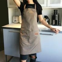 Denim Canvas Pockets Apron Butcher Crafts Baking Chefs Kitchen Cooking BBQ Plain None pilka