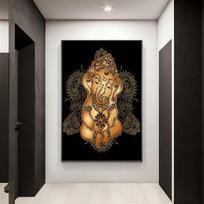 Cute Toddler Golden Baby Ganesh Canvas Painting Posters and Prints Abstract Wall Art Pictures Living Room Home Decor No Frame 21cm×30cm NoFrame