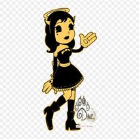 Alice De Angel Bendy And The Ink Machine Video Games Iron on Heat Transfer Printing Vinyl Patches Sticker for Clothes DIY Appliques Washable Patches black