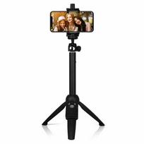 DUODUO Bluetooth Wireless Selfie Stick Mini trikojis Ištraukiamas monopodas su užpildymo lempute Nuotolinis užraktas skirtas IOS Android telefonui selfie stick juoda