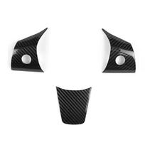 Carbon Fiber Cover Steering Wheel Trim Sticker Frame Steering Wheel Modification Decoration For Tesla model 3 model Y Carbon Fiber Glossy