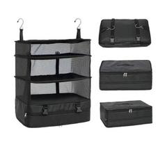 Durable Oxford Packing Cubes for Suitcases Hanging Carry on Closet Luggage Organizers for Travel gray