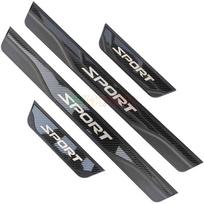 Skirtas Jeep Wrangler JL JLU Gladiator JT Priedas -2022 Nerūdijančios anglies automobilio durelių slenksčio nusidėvėjimo plokštės įėjimo apsaugos apsauga Carbon Sport Logo black